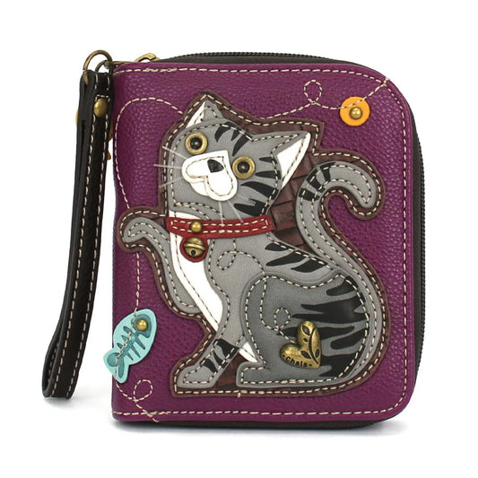Zip-Around Wallet Gray Tabby Cat