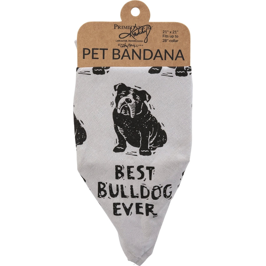 Bulldog/Love My Human Large Pet Bandana