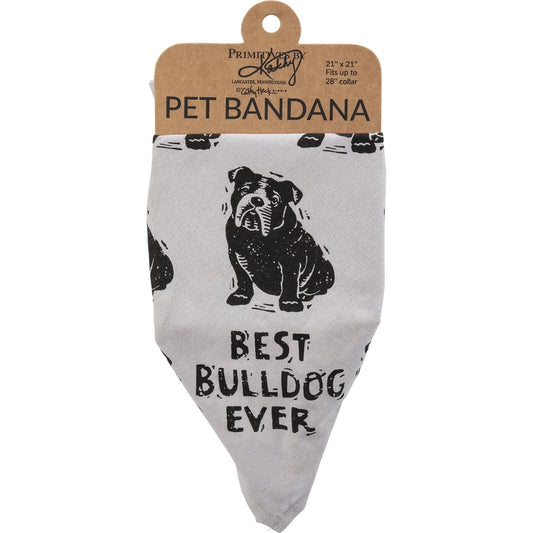 Bulldog/Love My Human Large Pet Bandana