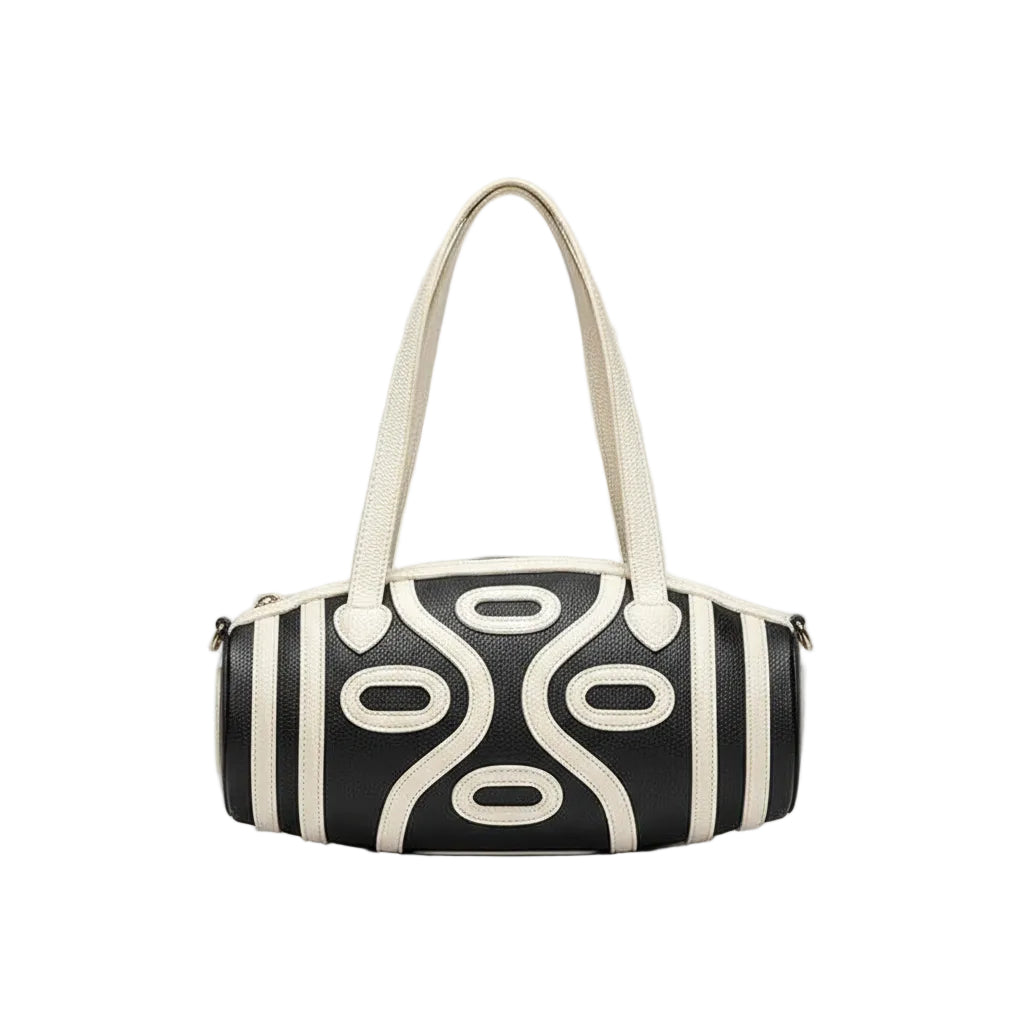 Geo Barrel Crossbody Bag Cylindrical Handbag