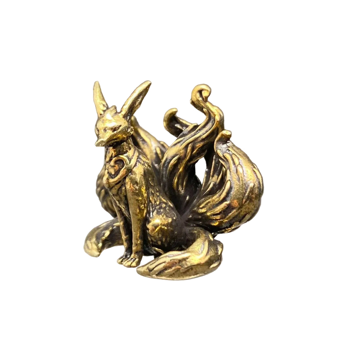Mini Brass 7 Tails Fox Desktop Ornaments