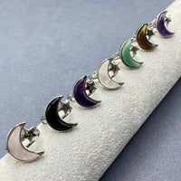 Moon &amp; Star Natural Stone Adjustable Ring