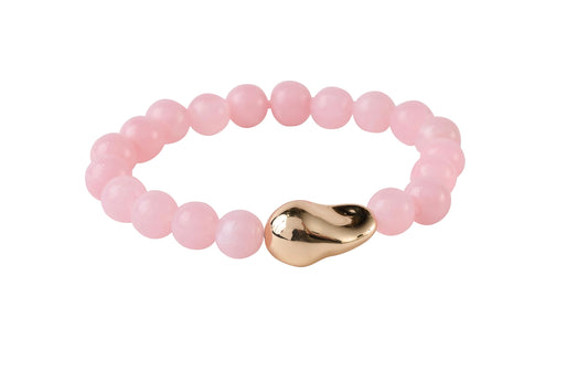 Stone Style Pressed Gold Beaded Bracelet