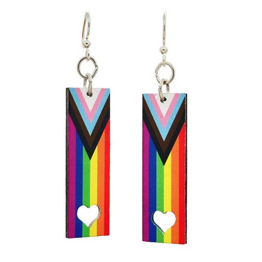 Inclusive Pride Wooden Earrings