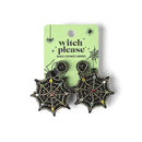 Halloween Witch Please Beaded Statement Earrings