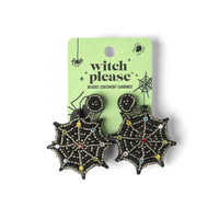 Halloween Witch Please Beaded Statement Earrings