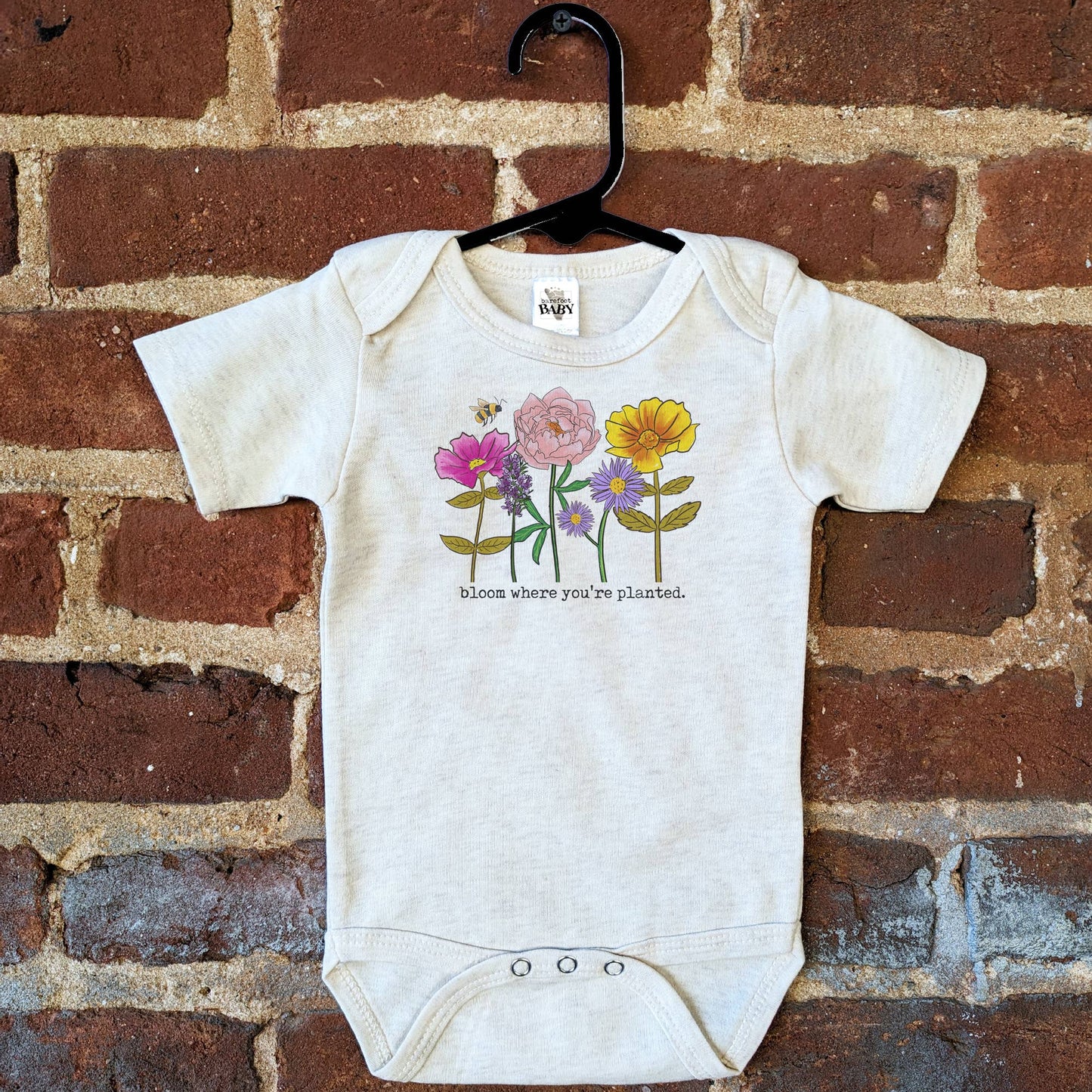 Bloom where you are planted Baby girl Spring Boutique Tee