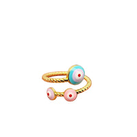 Evil Eye Gold Adjustable Rings
