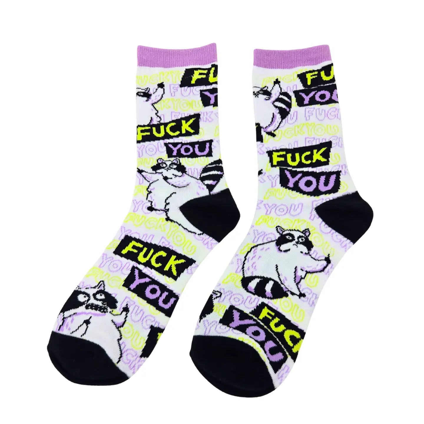 Fuck You Raccoon Middle Finger Socks