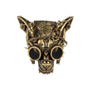 Gold Steampunk Wolf Mask with Goggles