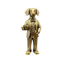 The Dog Drinking Coffee Brass Crafts Desktop Ornaments