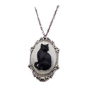 Black Cat Goth Pendant Necklace