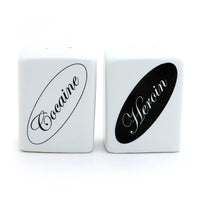 Cocaine and Heroin Salt and Pepper Shaker Set