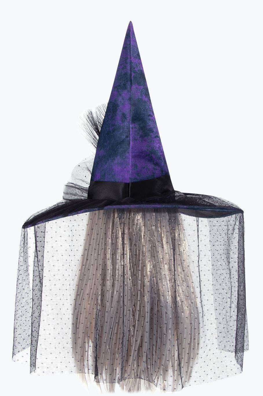 Purple Halloween Hat Mesh Witch Hat
