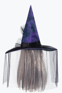 Purple Halloween Hat Mesh Witch Hat