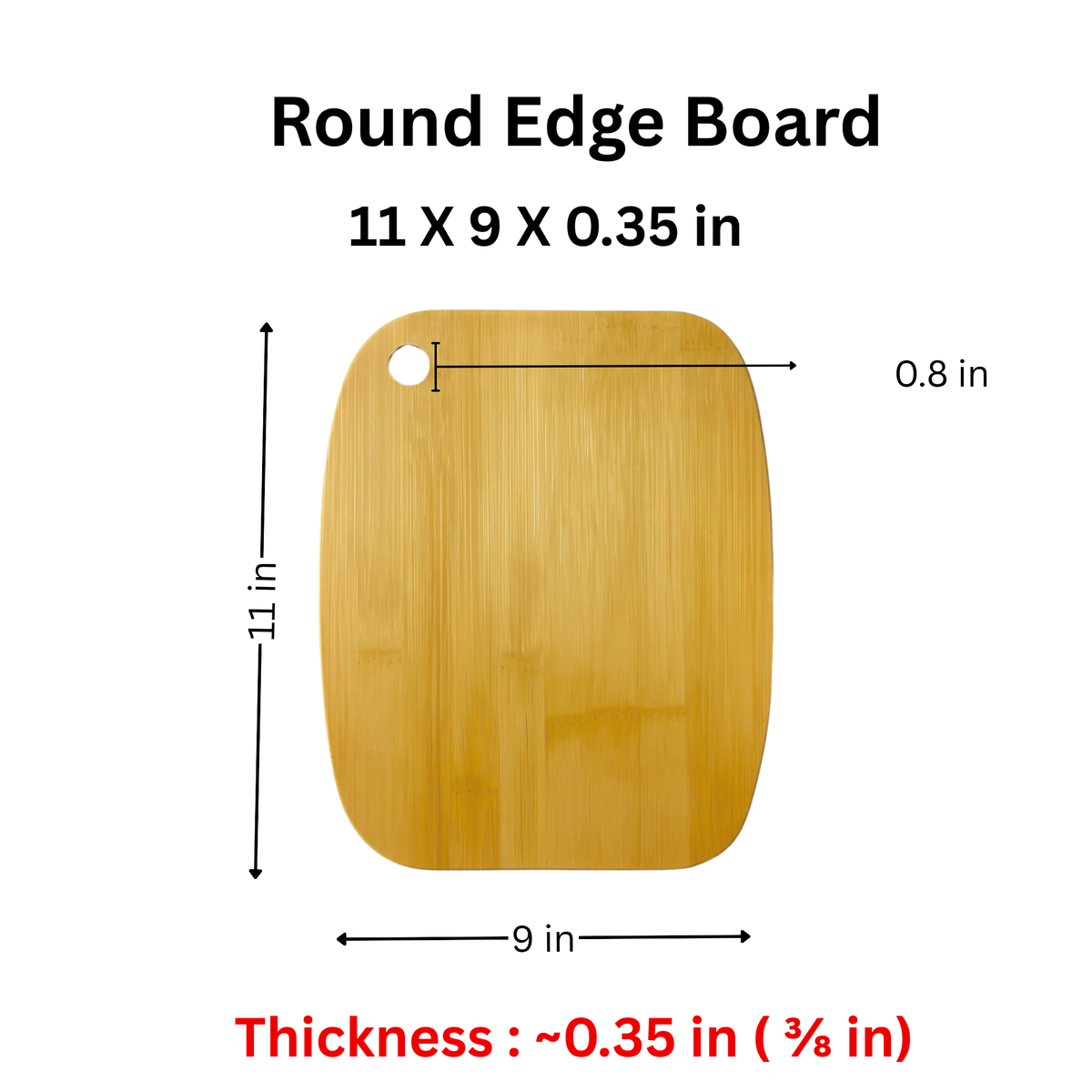 11" x 9" Bamboo Cutting Board Custom Engraving Available