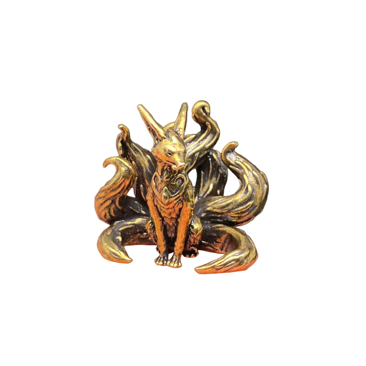 Mini Brass 7 Tails Fox Desktop Ornaments