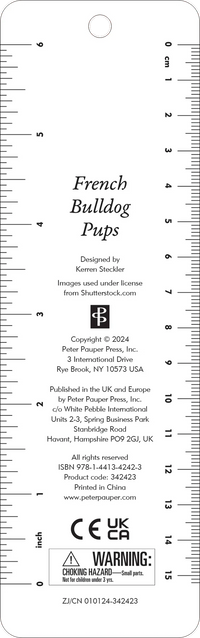 French Bulldog Pups Beaded Bookmark