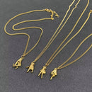 Creative Rhinestone Gesture Charm 18K Gold-plated Necklace