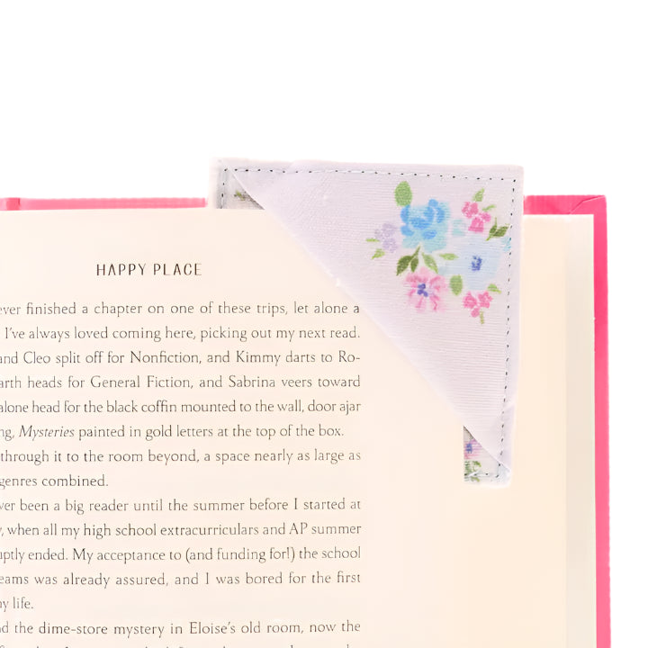 Corner Keeper Fabric Bookmark-Petal Parade Blue