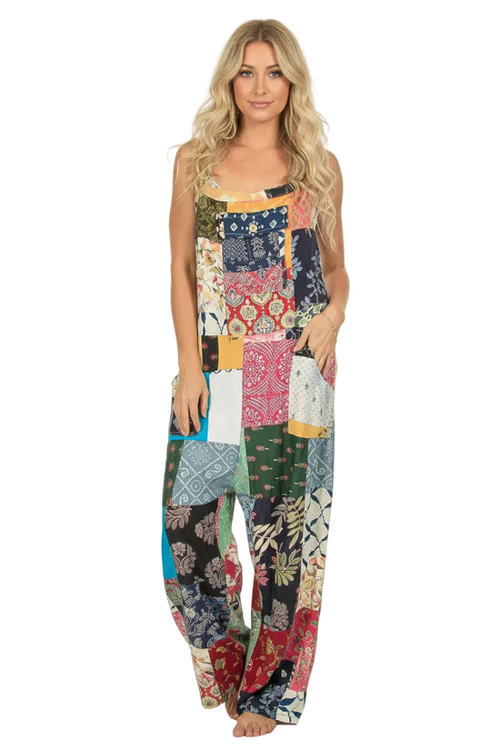 Cotton Patchwork Overalls