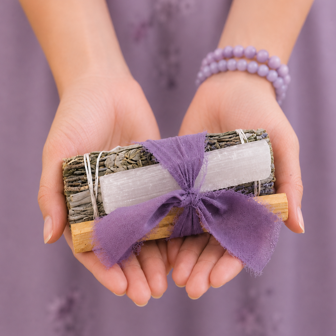 Lavender + White Sage Protection Bundle with Selenite and Palo Santo
