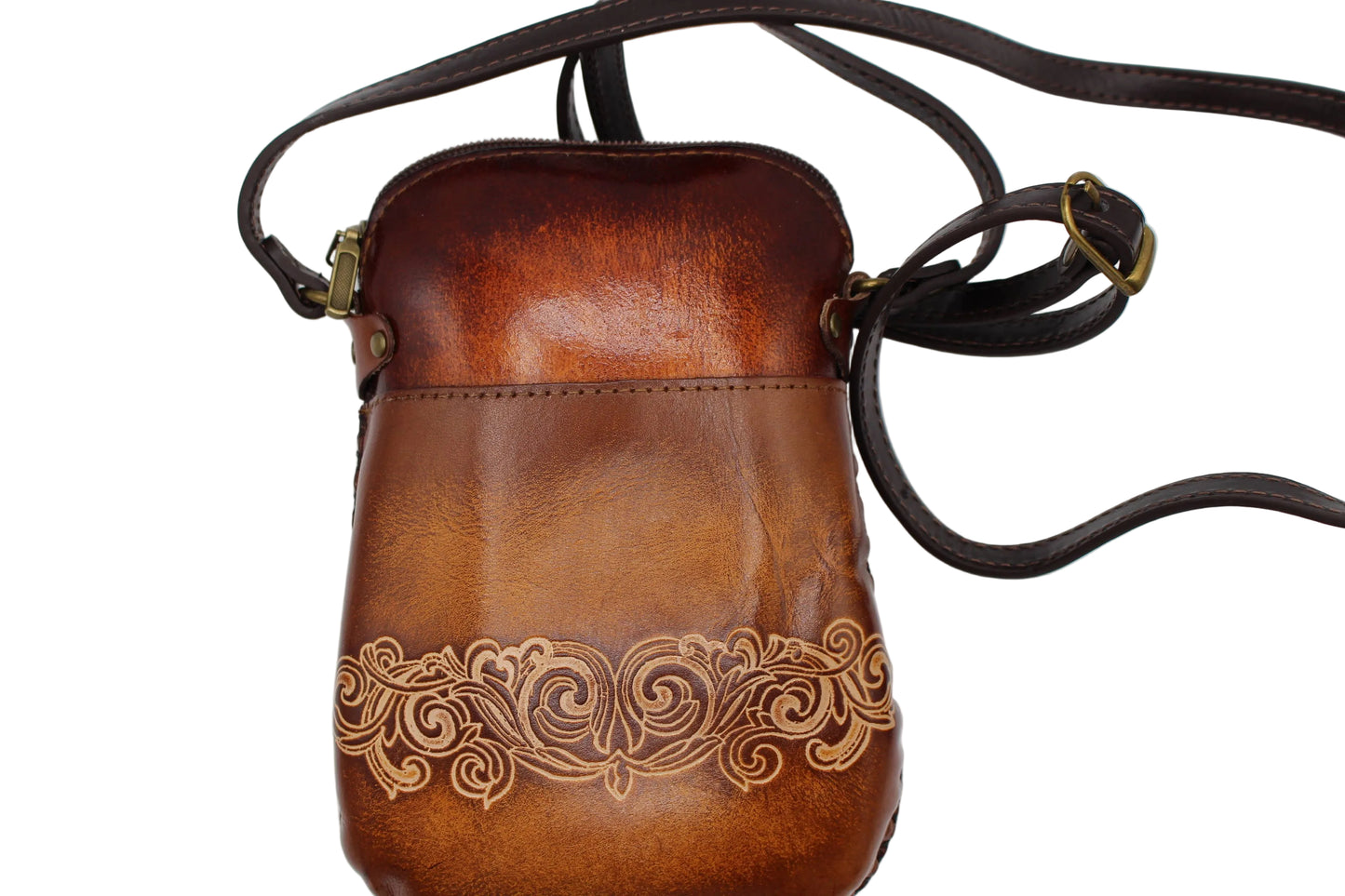 Leather snake pouch crossbody purse handbag