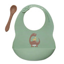 Baby Dinosaur Silicone Bib & Spoon Set