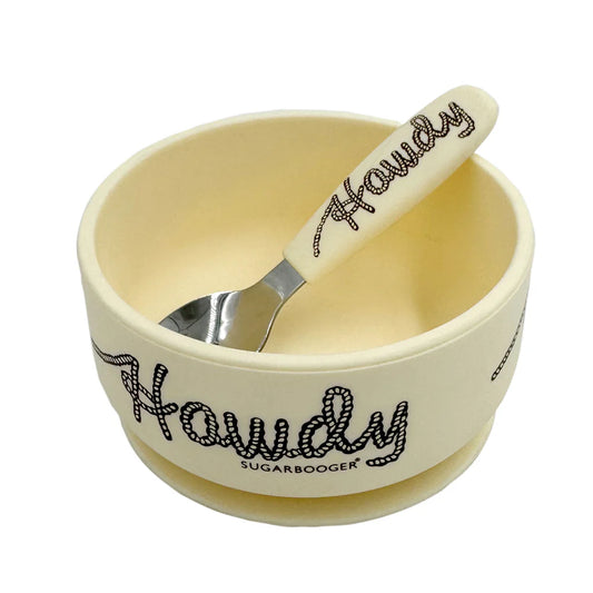 Howdy Silicone Suction Bowl & Spoon Set