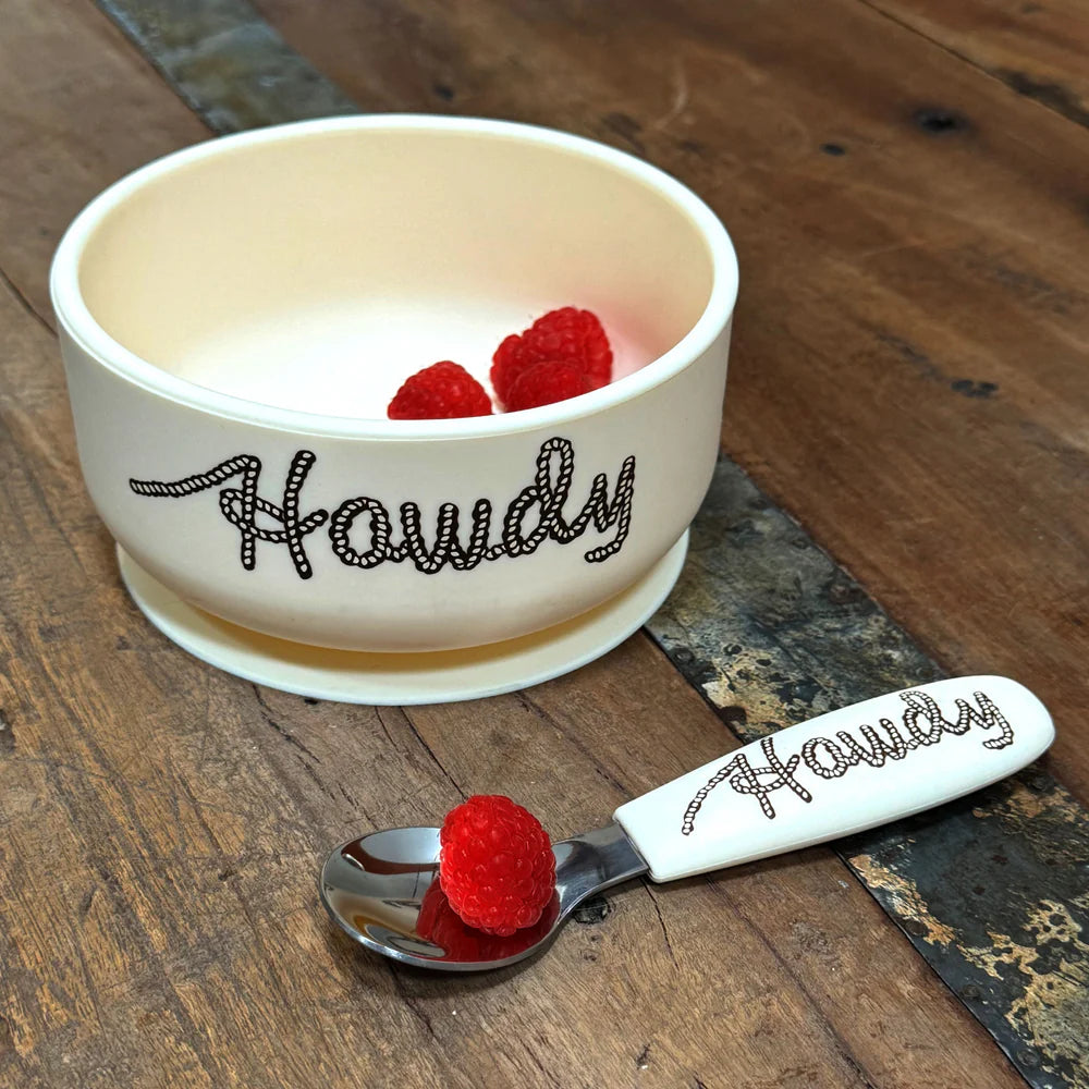 Howdy Silicone Suction Bowl & Spoon Set