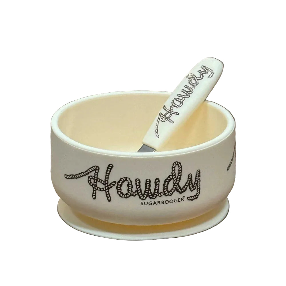 Howdy Silicone Suction Bowl & Spoon Set