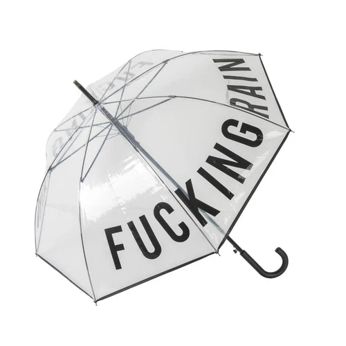 Transparent Umbrella "Fucking Rain"