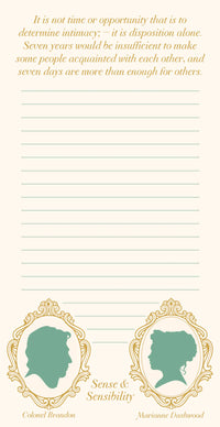 Jane Austen Lovers Notepad
