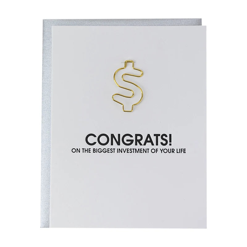 Biggest Investment Of Your Life - Paper Clip Letterpress Card