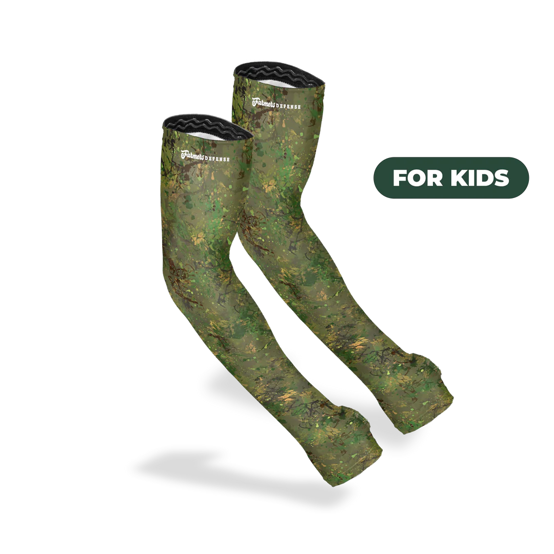 Farmers Defense Protection Sleeves -Kid's Green Brush Camo
