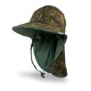 Kid's Back Flap Sun Hat - Green Brush Camo