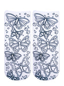 Coloring Socks  - Butterfly