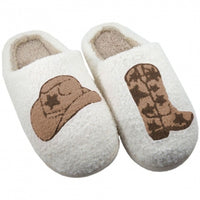 Cozy Brown Cowboy Hat & Boot Slippers