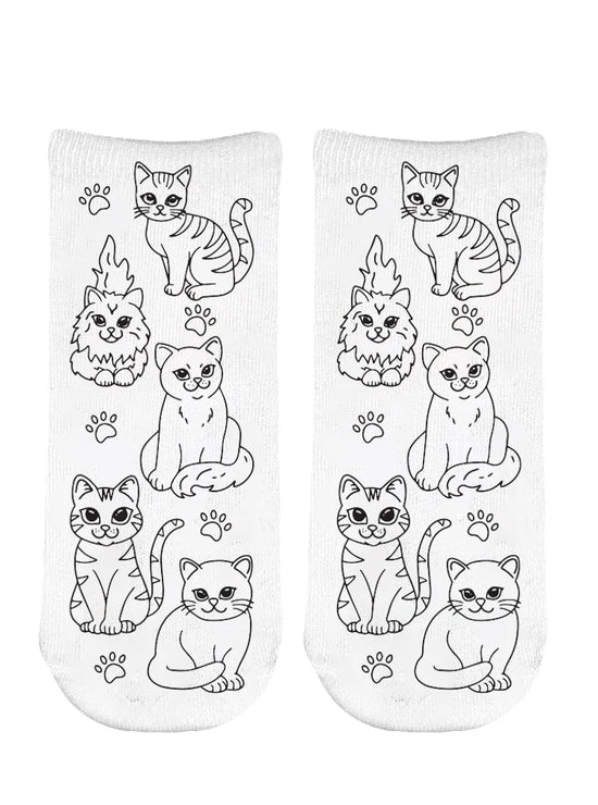 Coloring Socks - Cat Days
