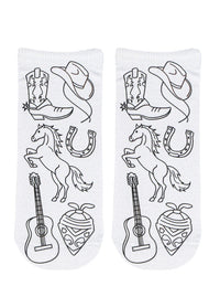 Coloring Socks - Cowboy