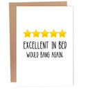 Excellent In Bed Card