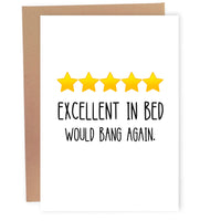 Excellent In Bed Card