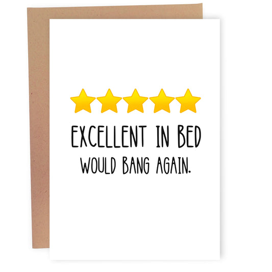 Excellent In Bed Card