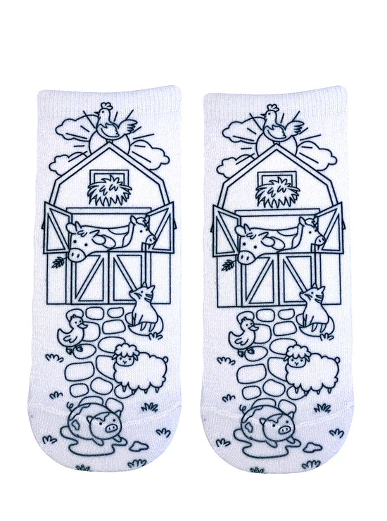 Coloring Socks  - Farm