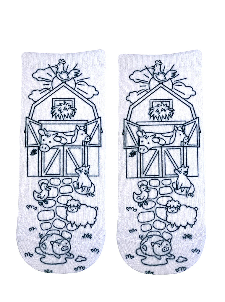 Coloring Socks  - Farm