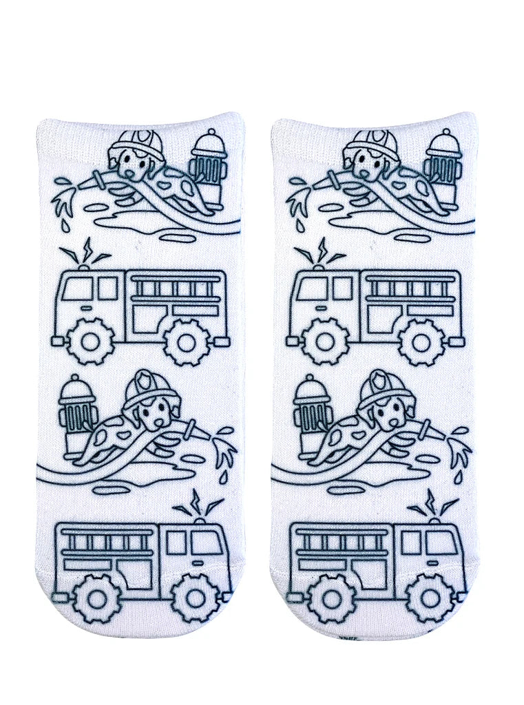 Coloring Socks- Firefighting Dalmatian Dogs