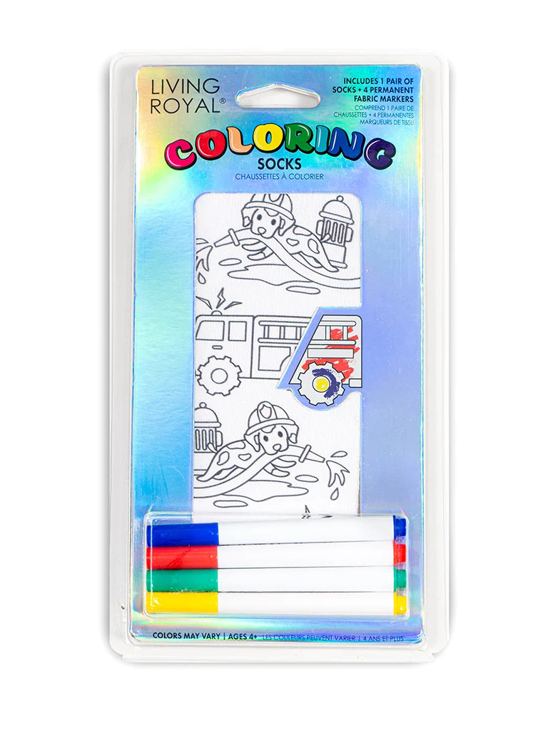 Coloring Socks- Firefighting Dalmatian Dogs