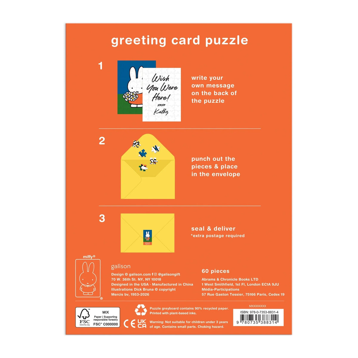 Miffy with Flowers Greeting Card Puzzle