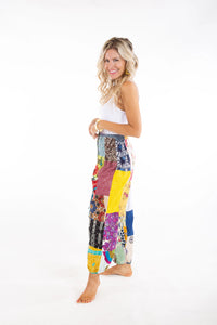 Patchwork Cotton Harem Pants