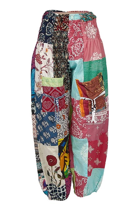 Patchwork Cotton Harem Pants
